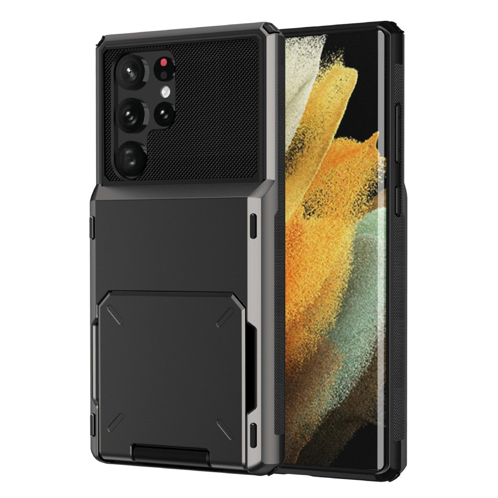 Samsung Galaxy S22 Ultra 5G case with a card holder - Gray