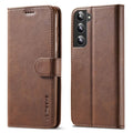 LC.IMEEKE Samsung Galaxy S21 4G, 5G phone cover - Dark brown