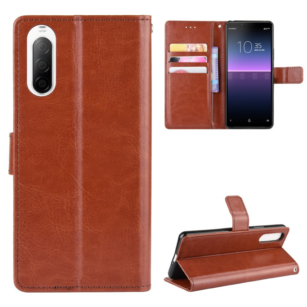 Crazy Horse wallet cover for Sony Xperia 10 II - Brown