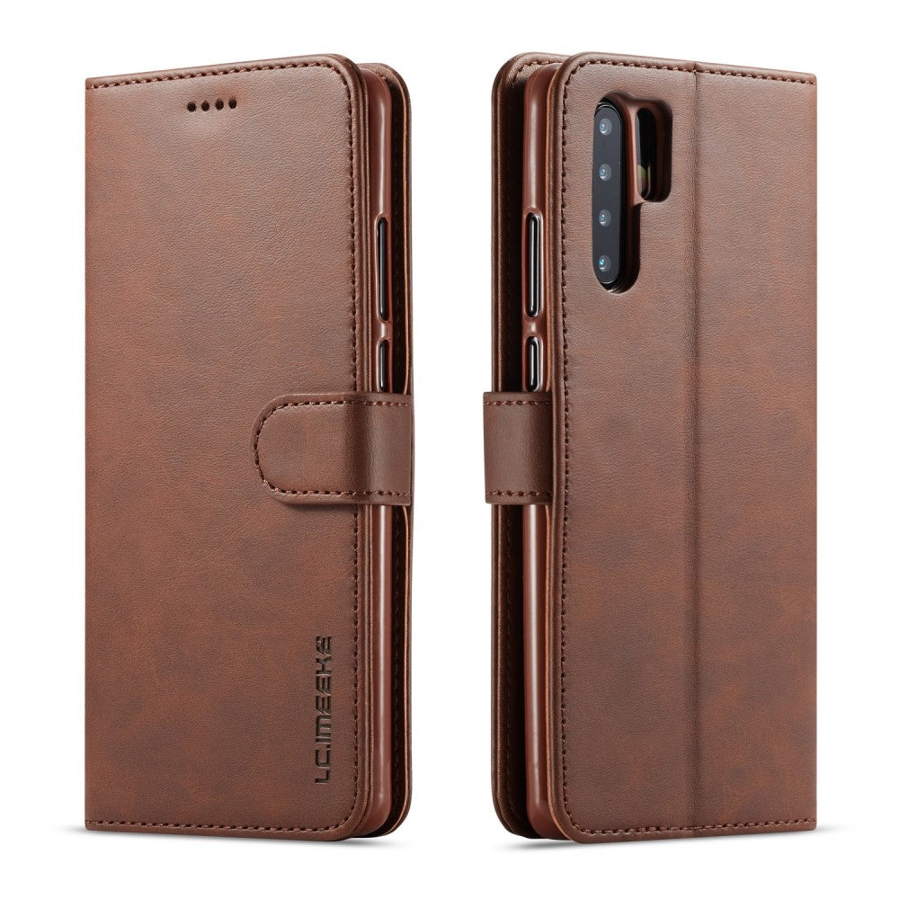 LC.IMEEKE Wallet Cover for Huawei P30 Pro - Brown — LC.IMEEKE
