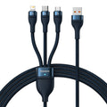 Baseus Flash Series II 3in1 fast charging cable USB-A to USB-C / Micro-USB / Lightning 66W 480Mbps — Baseus