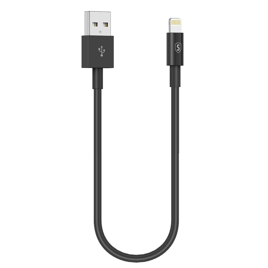 SiGN USB cable with Lightning 2.4A, for iPhone & iPad, 25cm - Black