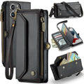 CASEME iPhone 13 Pro Max Wallet Cover Card Slots - Black