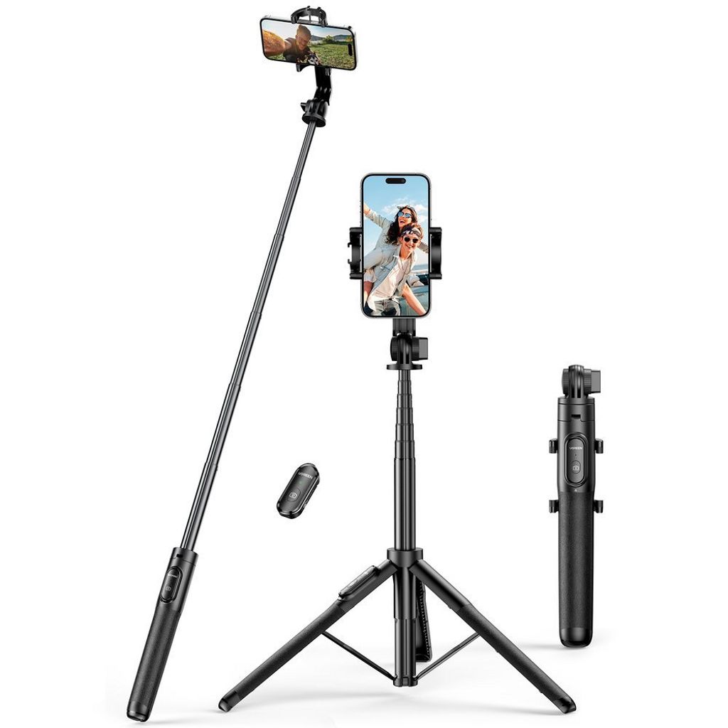 UGREEN Selfie Stick with Tripod and Bluetooth Remote Control 1.6m - Black — Ugreen