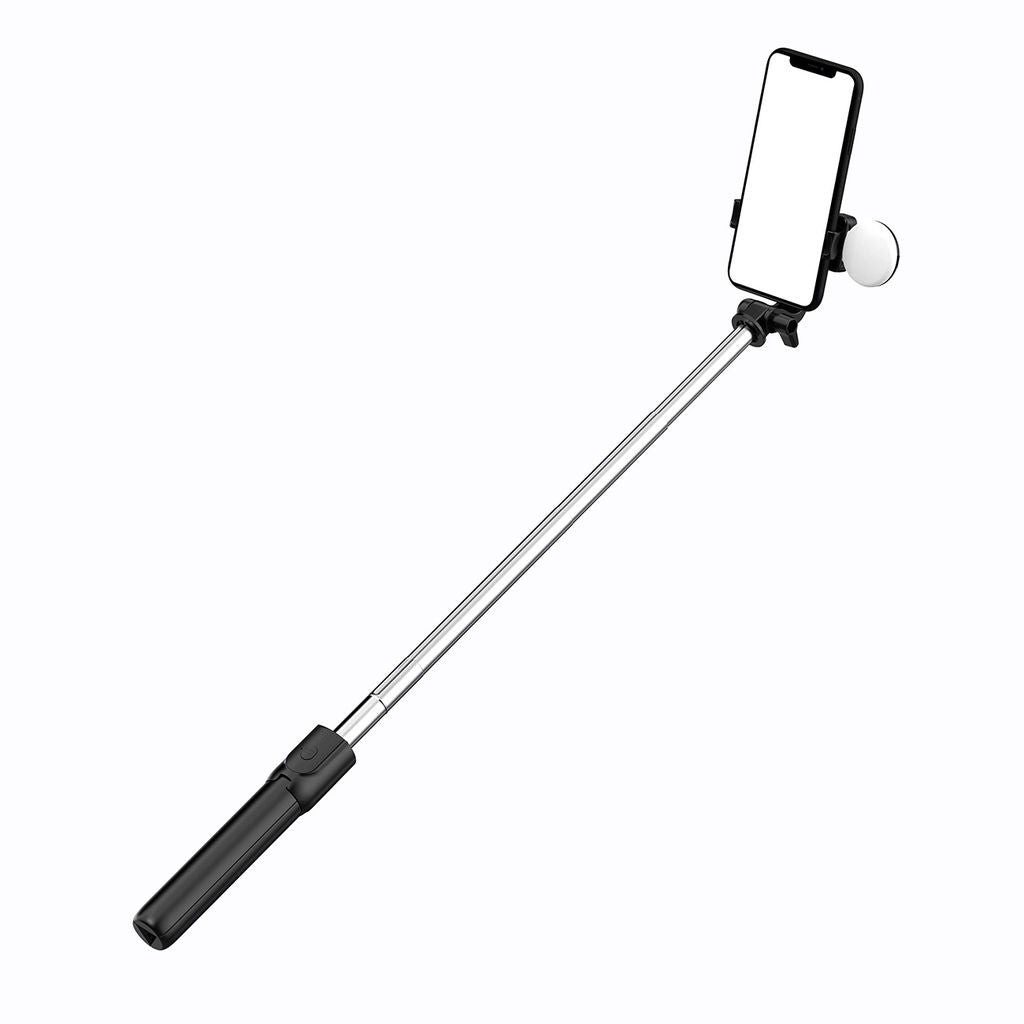 Selfie stick / Telescopic tripod with lamp for phone, 0.71m — Hurtel