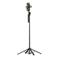 Selfie stick / Telescopic tripod with lamps and phone holder,  1.75m  - black — Hurtel
