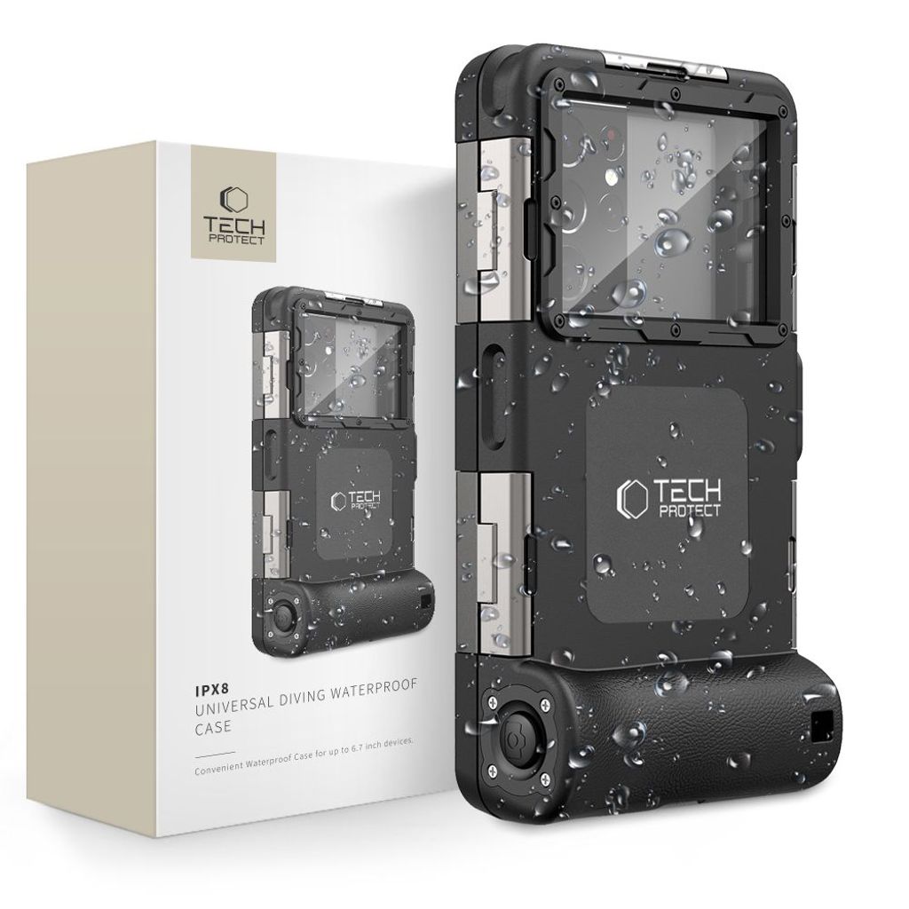 Tech-Protect Waterproof Case IPX8 for 4.7–6.7" Smartphones - Black — Tech-Protect
