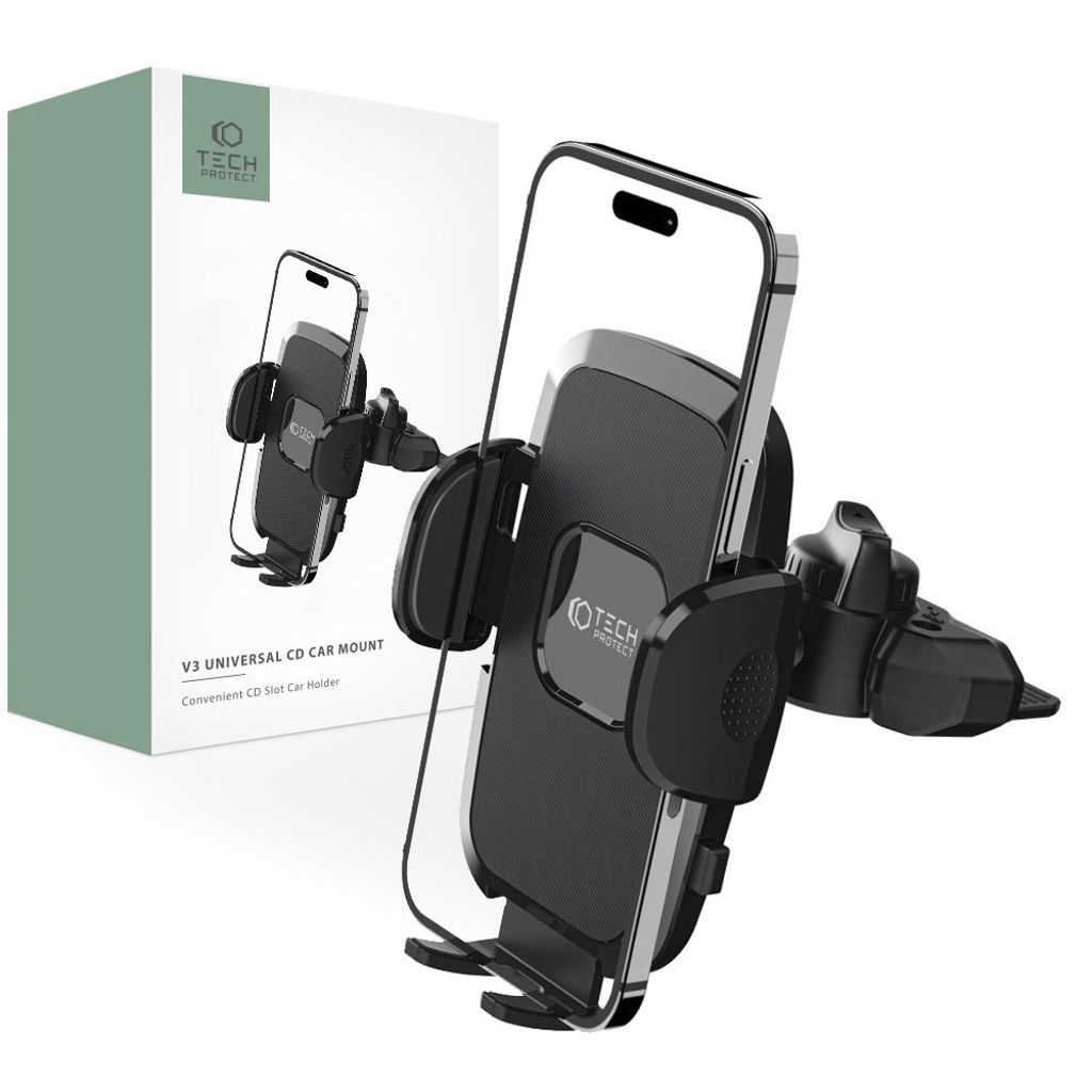 Tech-Protect V3 Car Phone Holder for CD Drive – Black — Tech-Protect