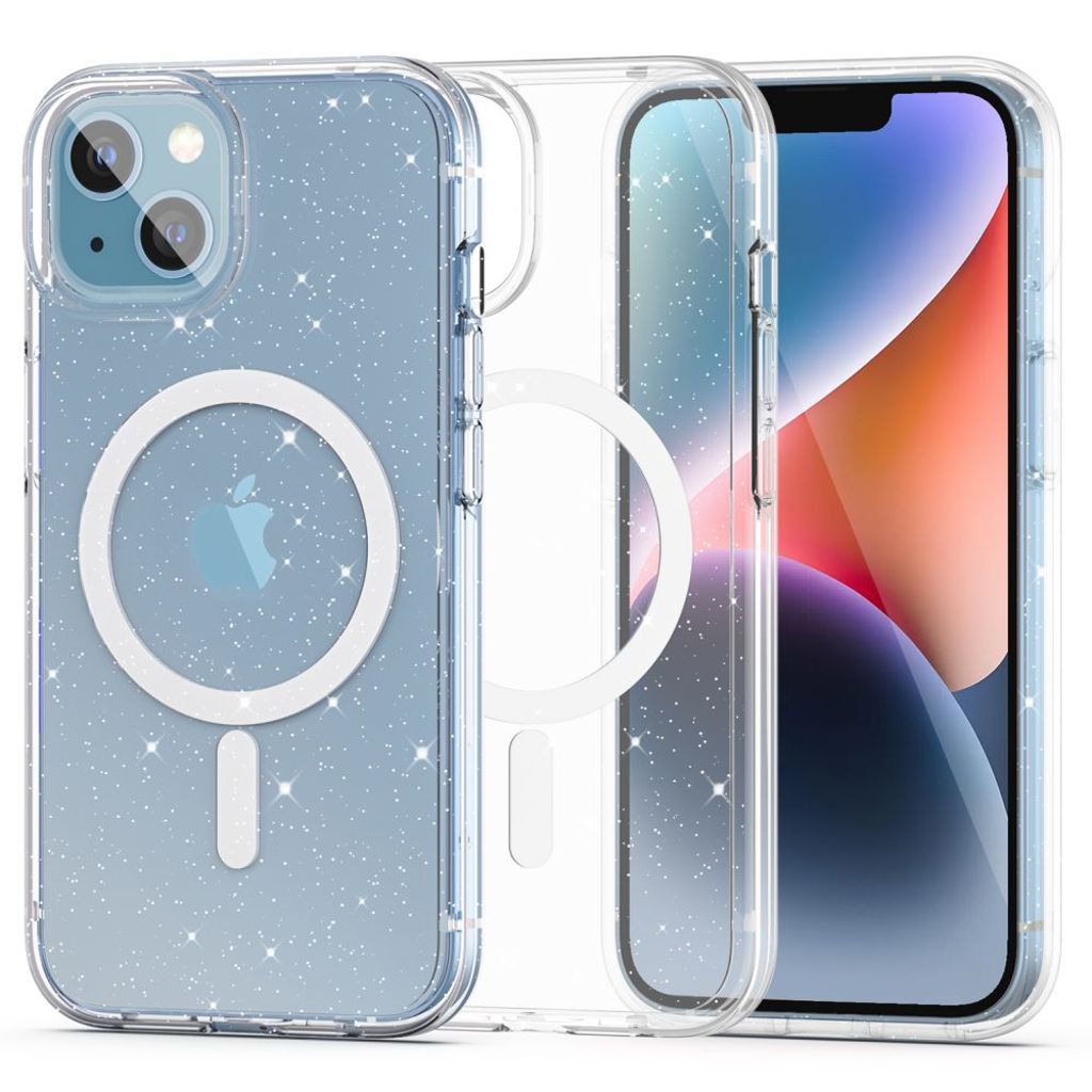 Tech-Protect FlexAir Hybrid MagSafe Case for iPhone 13/14 - Transparent/Glitter — Tech-Protect