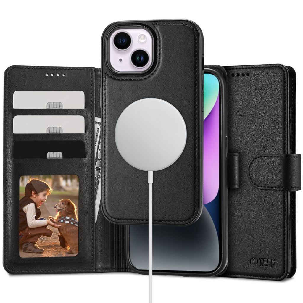 Tech-Protect MagSafe Wallet Cover for iPhone 15 - Black — Tech-Protect
