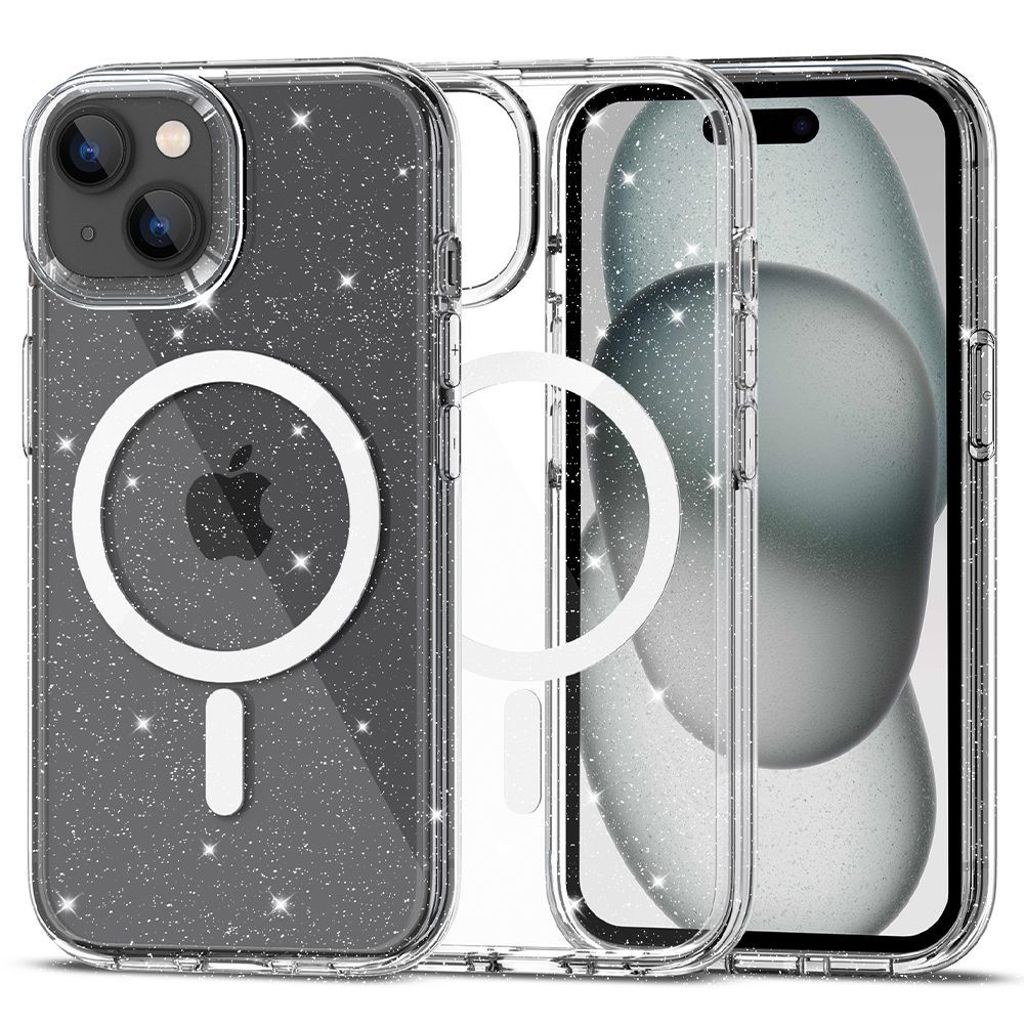 Tech-Protect FlexAir Hybrid MagSafe Case for iPhone 15 - Transparent Glitter — Tech-Protect