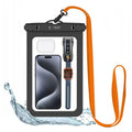 Tech-Protect Waterproof case for devices up to 8.9" - Black / Orange