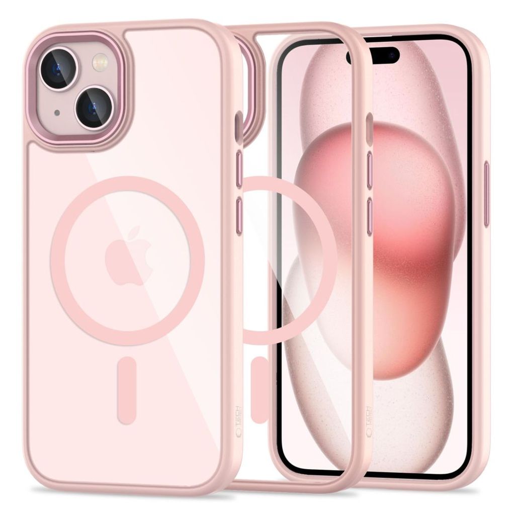 Tech-Protect MagMat MagSafe Case for iPhone 15 - Transparent Pink — Tech-Protect