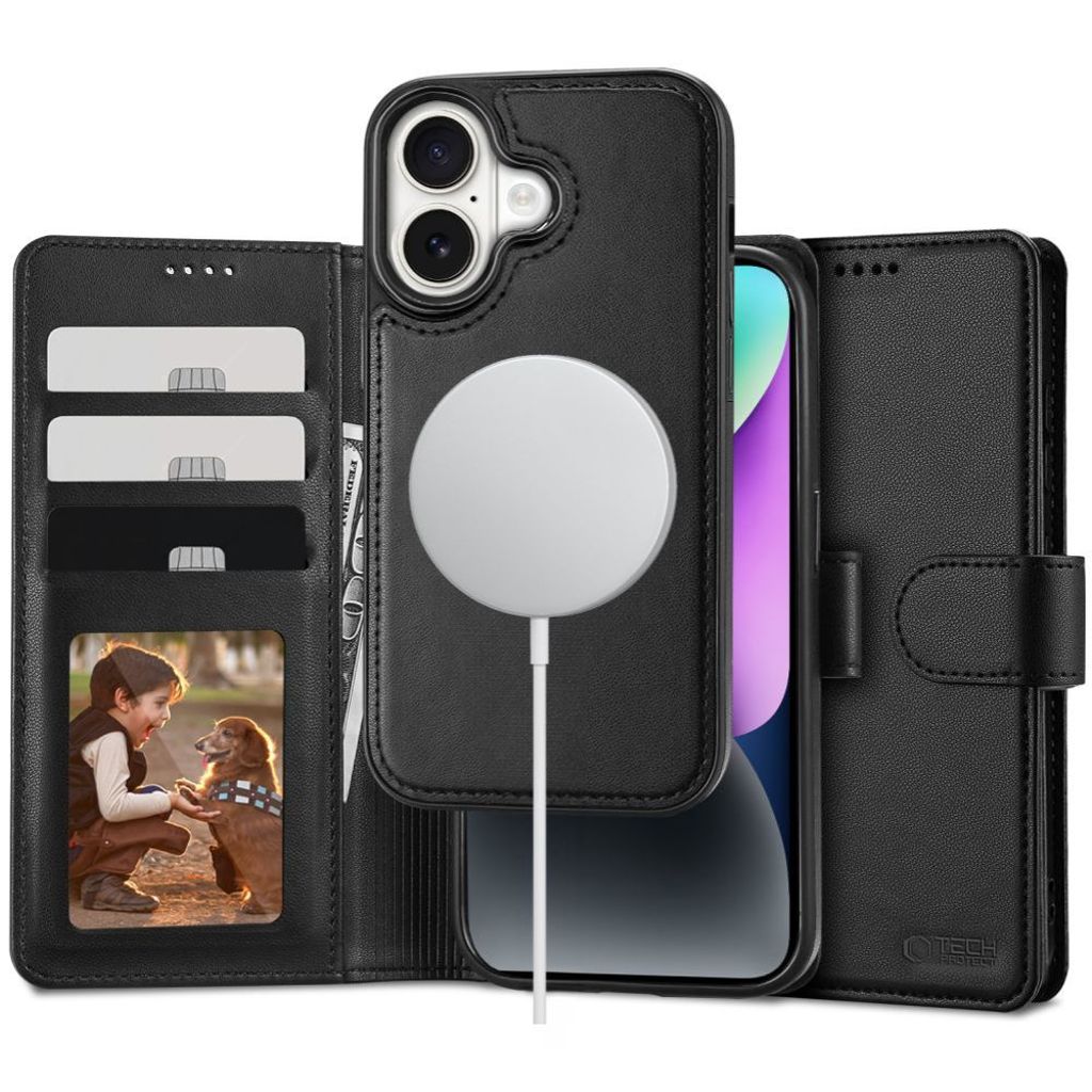 Tech-Protect MagSafe Wallet Cover for iPhone 16 - Black — Tech-Protect