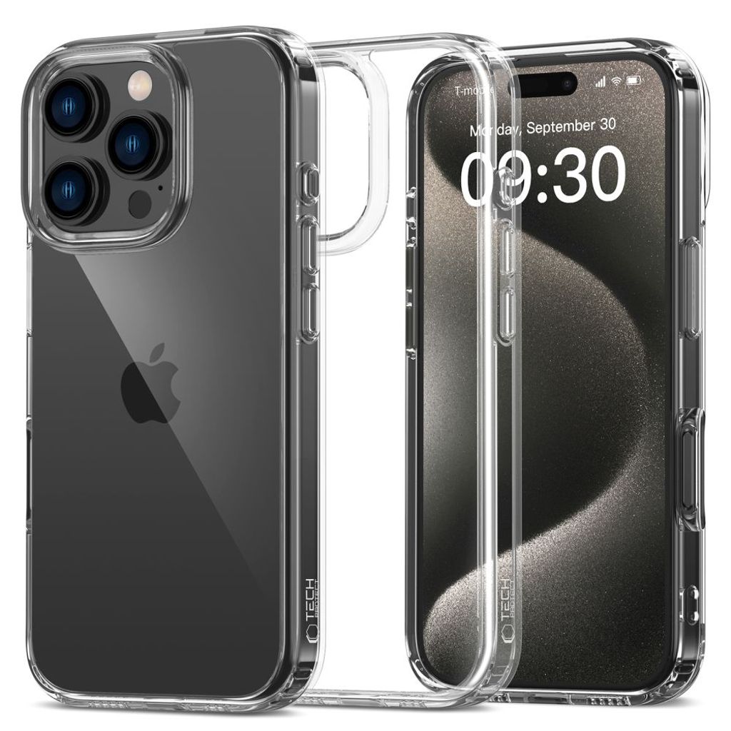 Tech-Protect FlexAir Hybrid Case for iPhone 16 Pro - Transparent