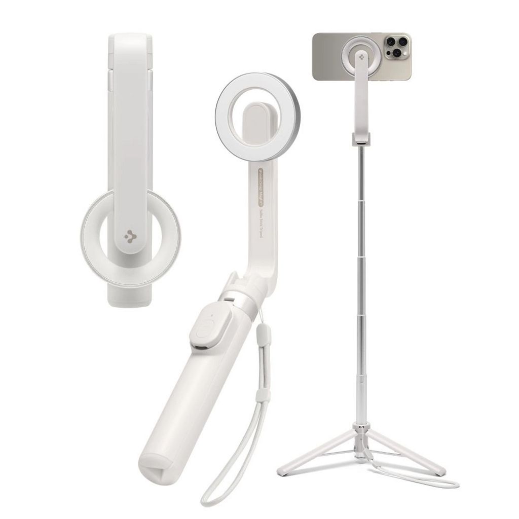 Spigen S571W MagSafe Selfie Stick / stand with Bluetooth, 74cm - White