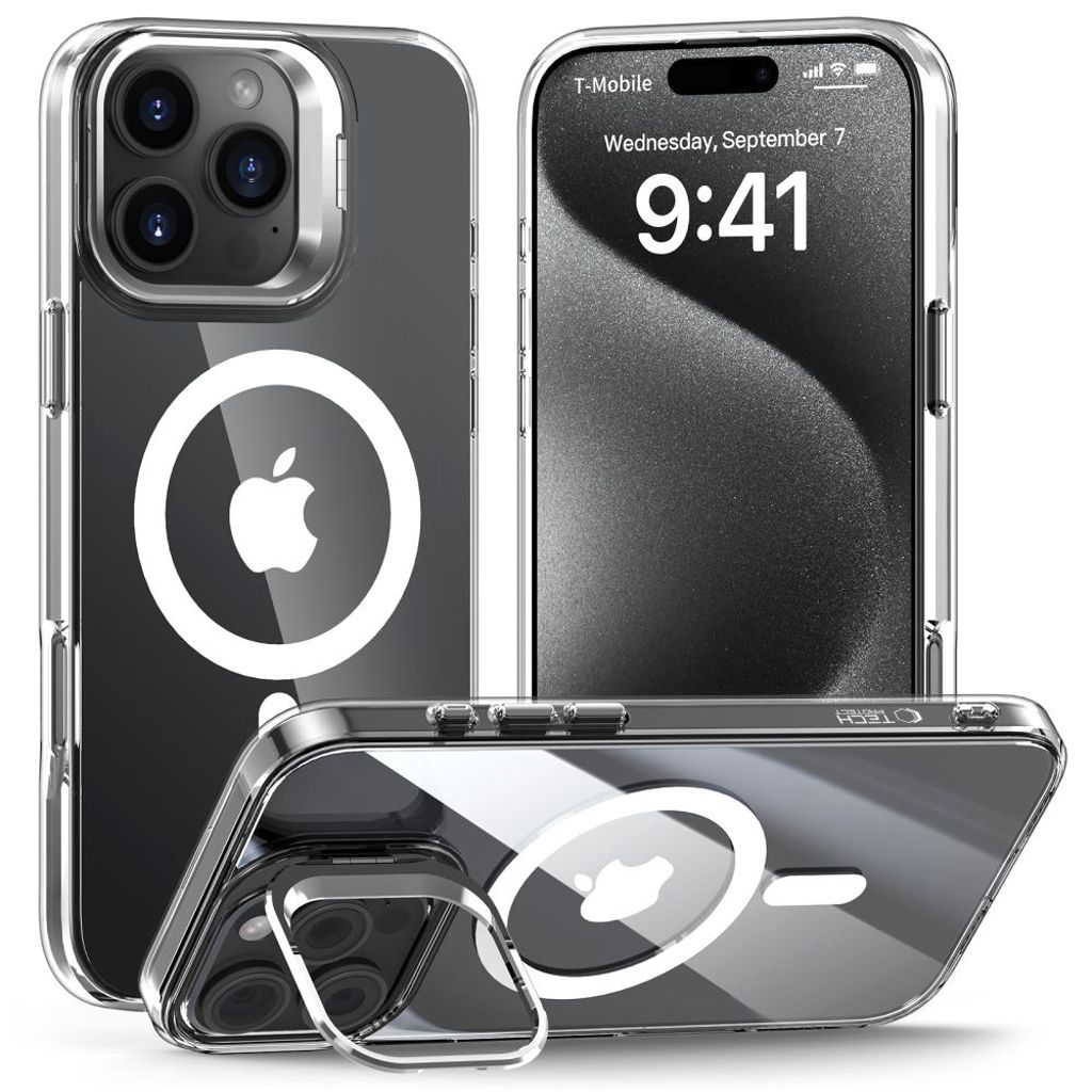 Tech-Protect MagStand MagSafe Case for iPhone 16 Pro - Transparent — Tech-Protect