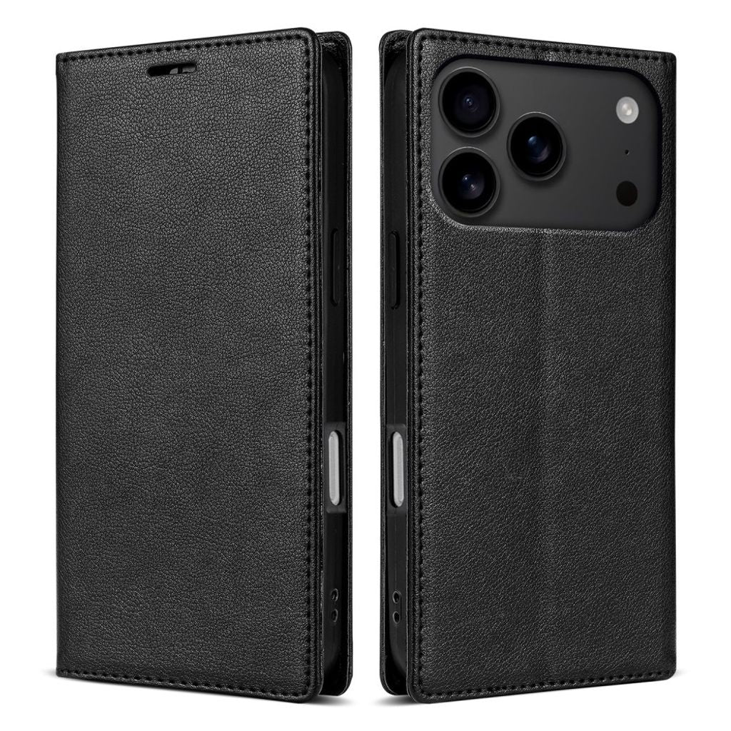 iPhone 18 Pro Max/17 Pro Max Wallet Cover with Stand - Black — Övrigt