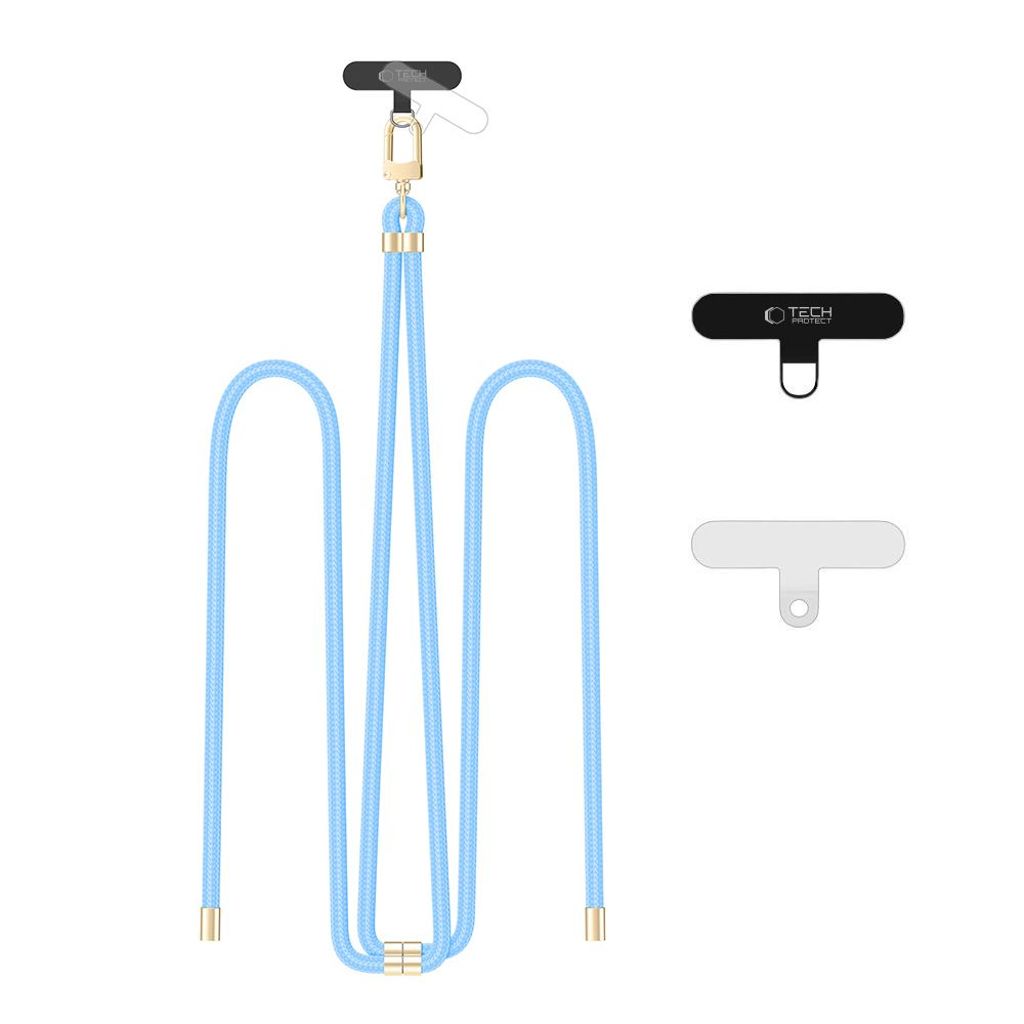 Tech-Protect C7S adjustable phone strap – light blue/gold