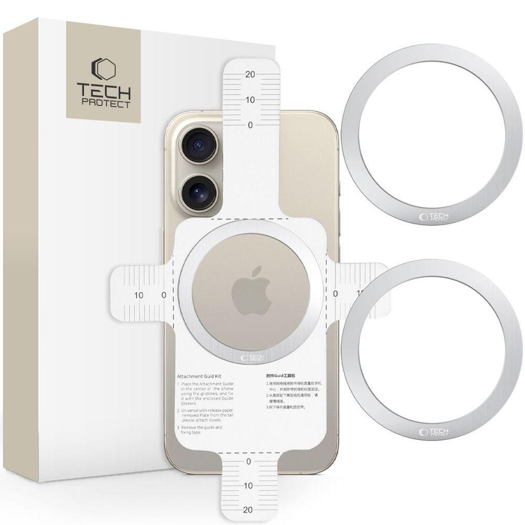 Tech-Protect MMP-110 2in1 MagSafe Ring - Silver / Silver