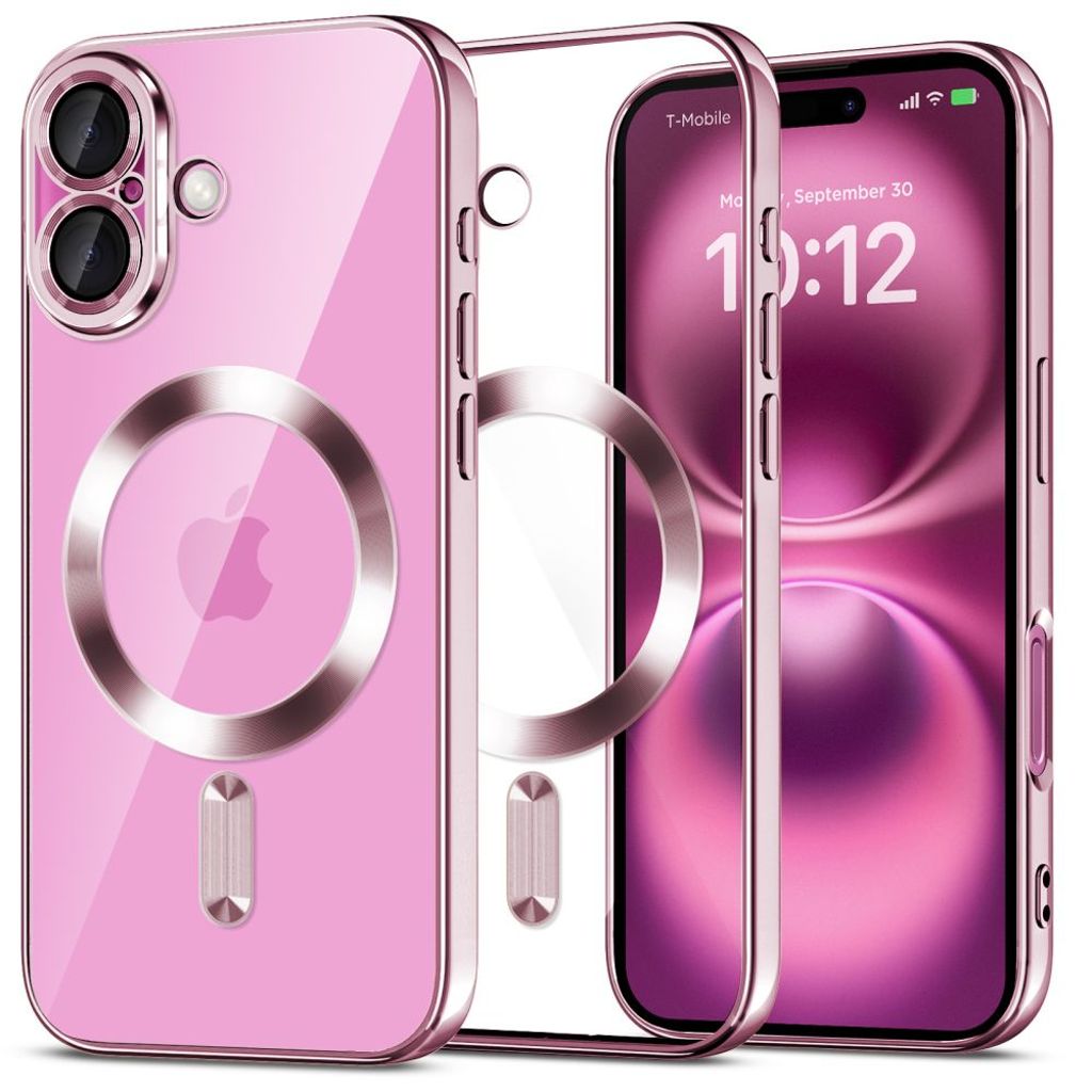 Tech-Protect MagFlex MagSafe Case for iPhone 16 - Transparent/Pink — Tech-Protect