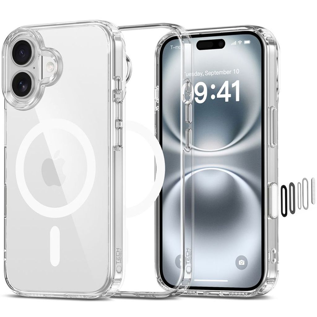 Tech-Protect Flexair Hybrid CC Magsafe Case for iPhone 16 - Transparent — Tech-Protect