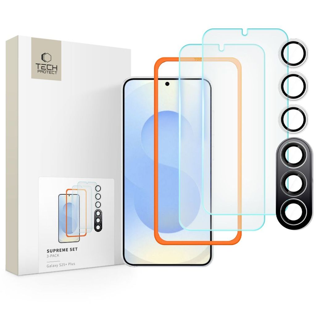 Tech-Protect Supreme Set 2x Screen & Lens Protector for Samsung Galaxy S25 Plus — Tech-Protect