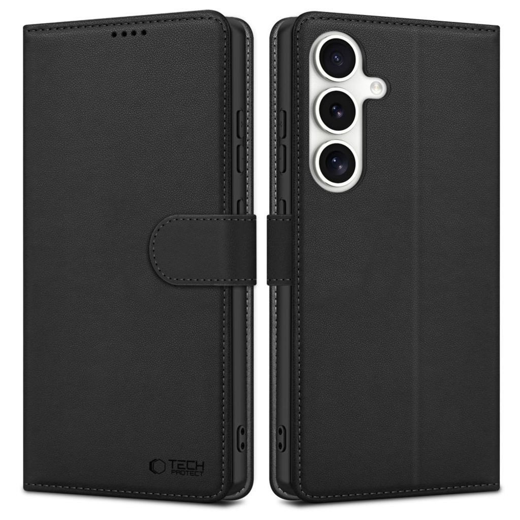 Tech-Protect Wallet Cover for Samsung Galaxy S25 - Black — Tech-Protect