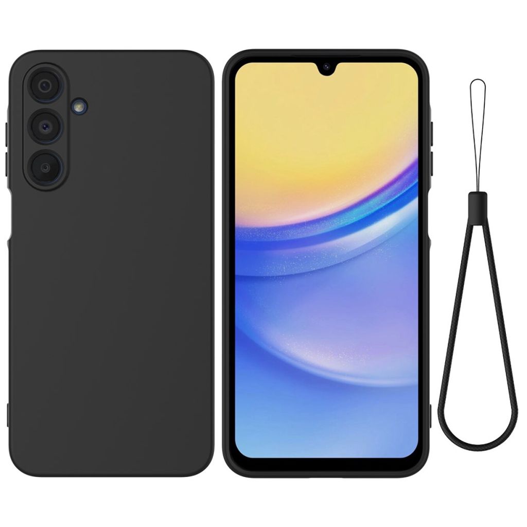 Samsung Galaxy A16 Silicone Case with Hand strap - Black — Samsung