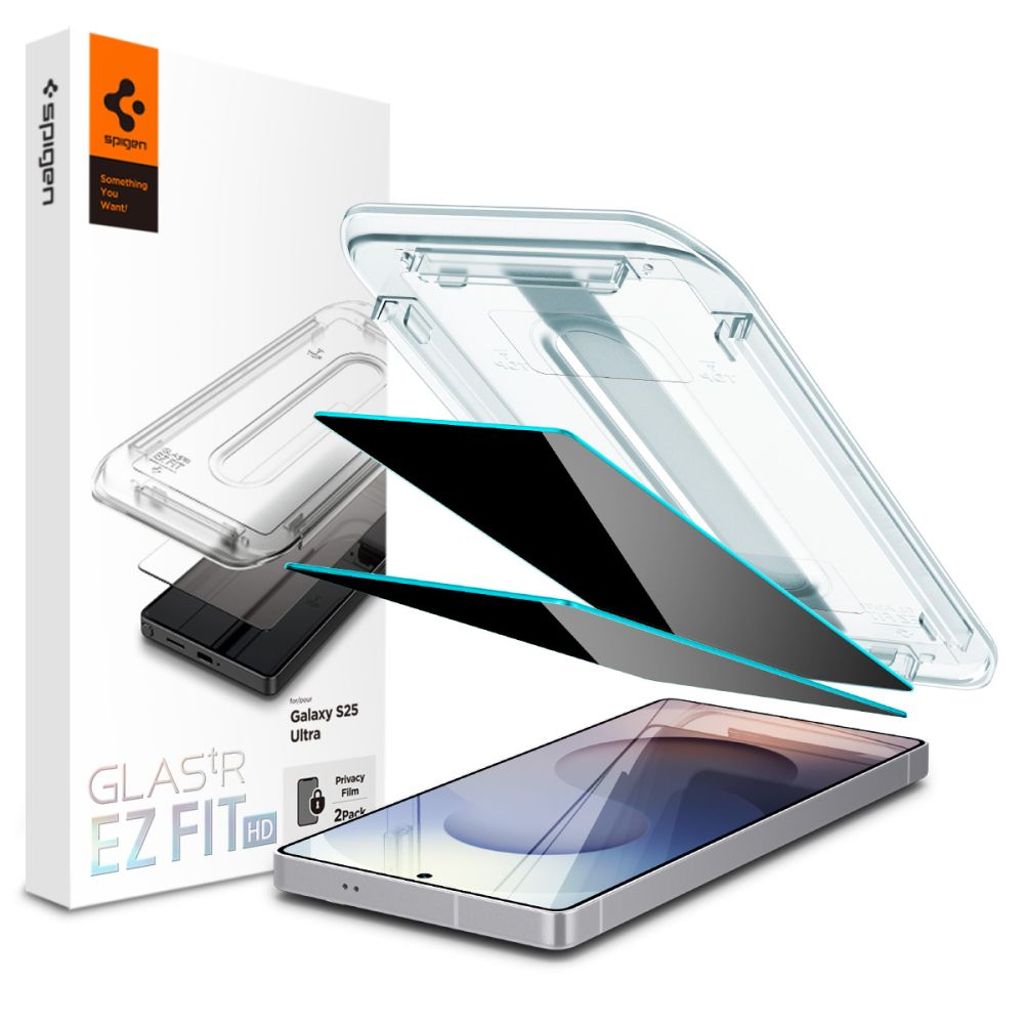 Spigen Glas.tR EZ Fit Privacy 2-pack Screen Protector for Samsung Galaxy S25 Ultra — Spigen