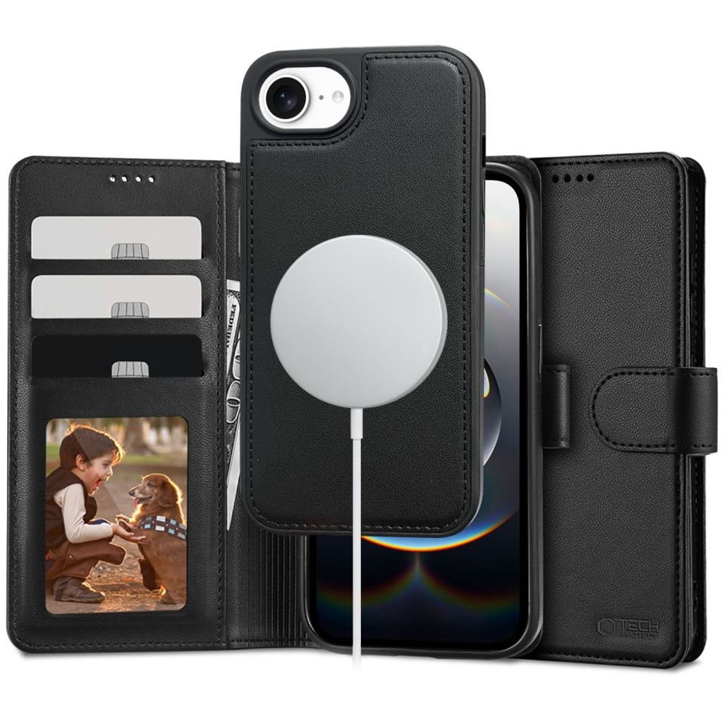 Tech-Protect MagSafe Wallet Cover for iPhone 17e/16e - Matte Black