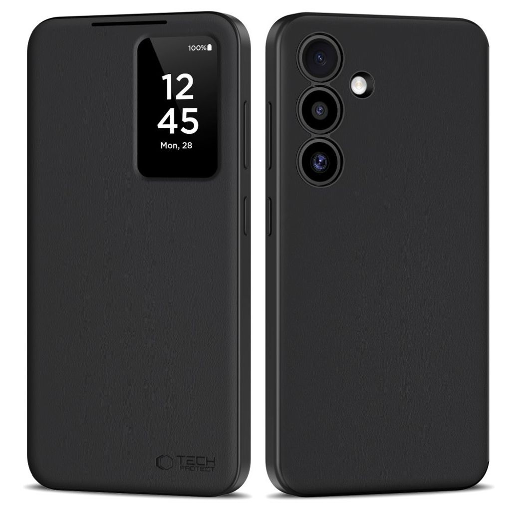 Tech-Protect Smart Wallet Cover for Samsung Galaxy S25 Plus - Matte Black