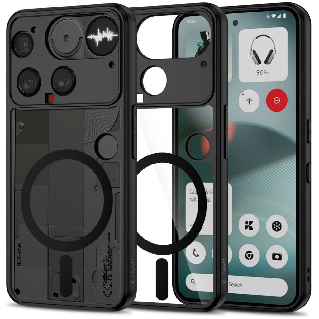 Tech-Protect MagMat MagSafe Case for Nothing Phone 3 - Black/Transparent — Tech-Protect