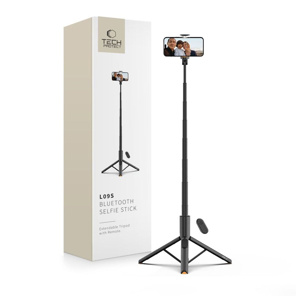 Tech-Protect L09S selfie stick with tripod – black