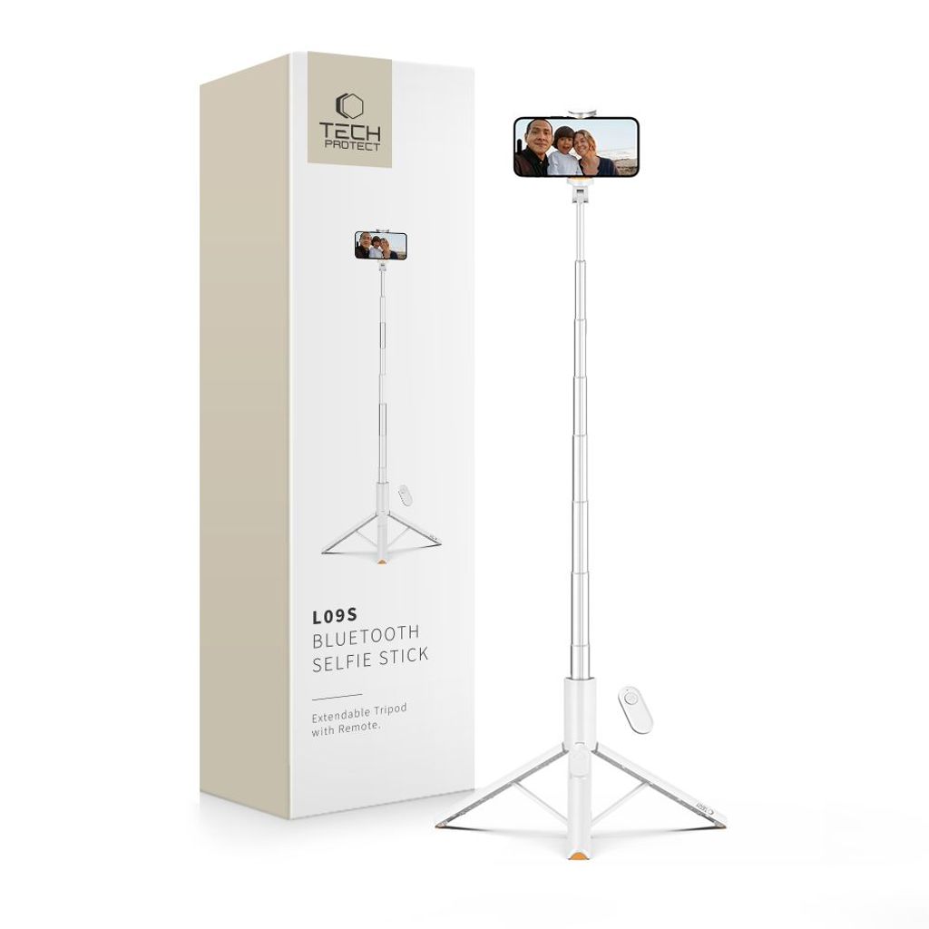 Tech-Protect L09S selfie stick with tripod – white — Tech-Protect