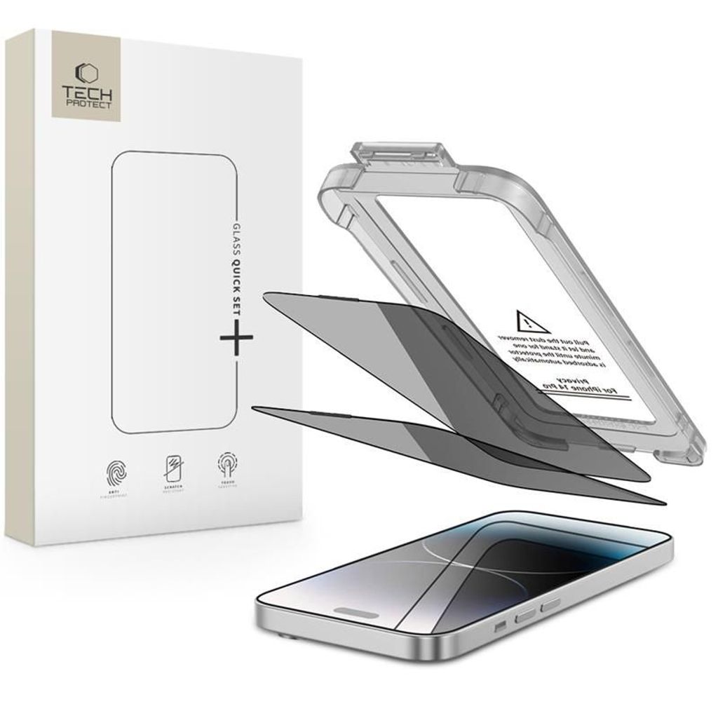 Tech-Protect Quick Set Spy+  iPhone 14 Pro Privacy Screen Protector 2-Pack — Tech-Protect