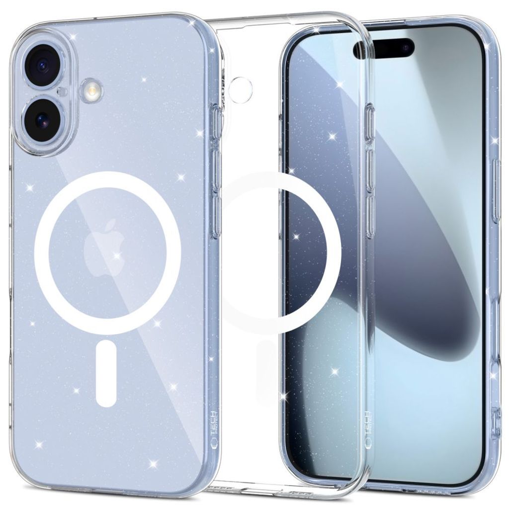 Tech-Protect FlexAir MagSafe Case for iPhone 17 - Transparent Glitter — Tech-Protect