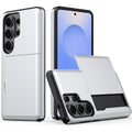 AMORUS Samsung Galaxy S26 Ultra Case Sliding Card Holder - Silver