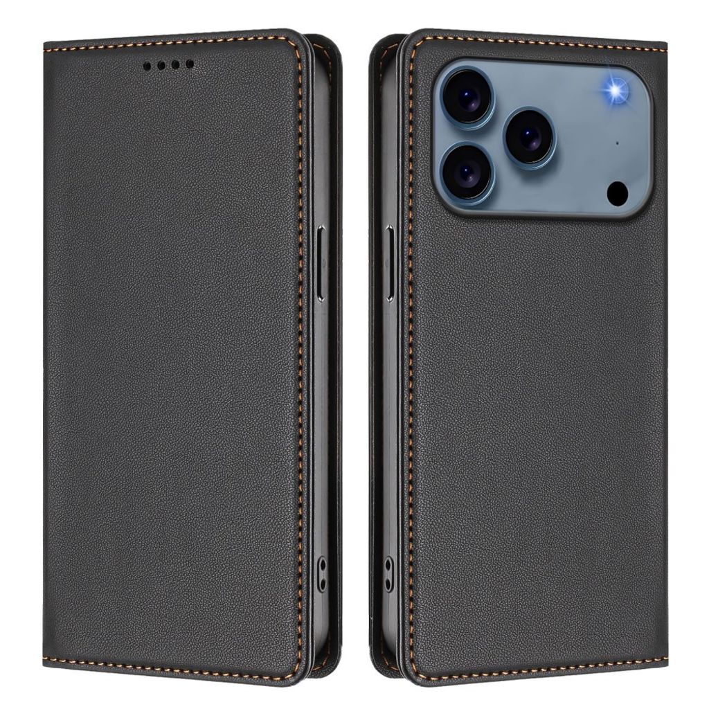 iPhone 18 Pro/17 Pro Wallet Cover PU-leather - Black — Övrigt