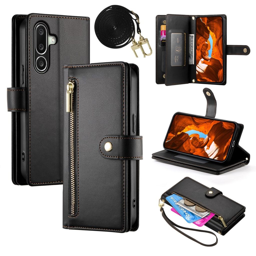 Samsung Galaxy A27 5G Wallet Cover with shoulder strap - Black — Samsung