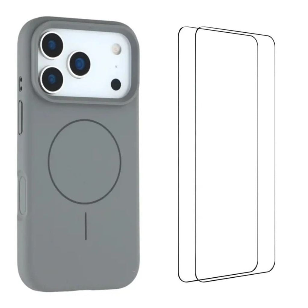 iPhone 18 Pro Max MagSafe Compatible Case with 2x Screen Protectors - Gray — Övrigt