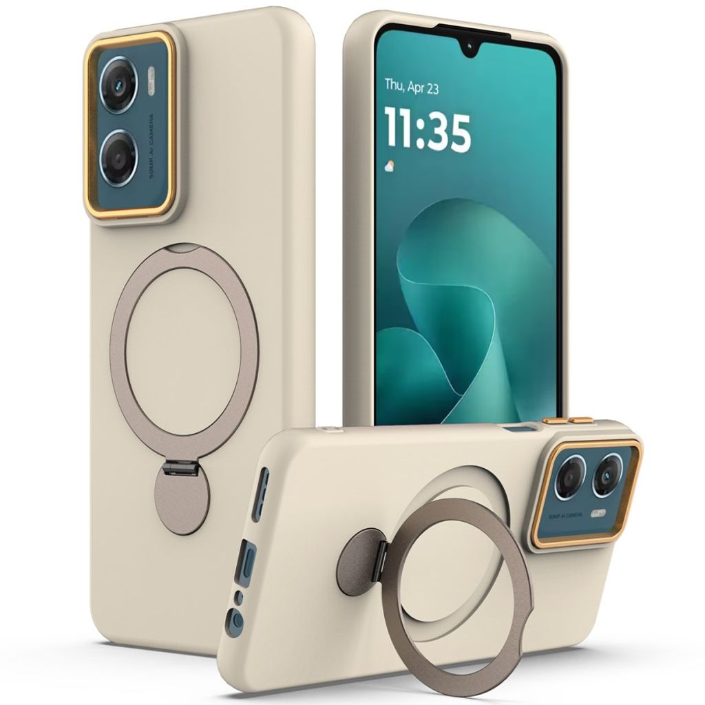 Motorola Moto G06 Power 4G/G06 4G Case Rotating Ring Kickstand MagSafe - Apricot