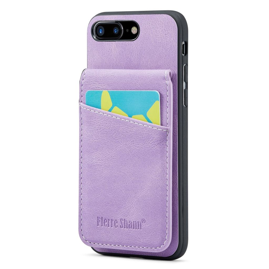 FIERRE SHANN iPhone 7 Plus / 8 Plus Case with Card slots - Purple