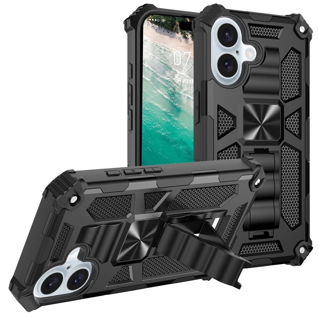 iPhone 16 Plus Case with Stand - Black — Övrigt