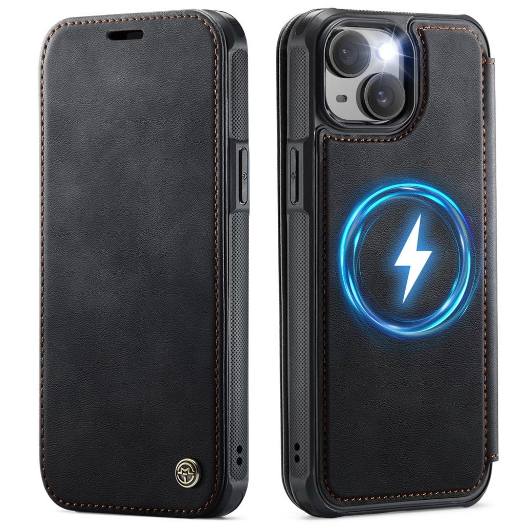 CASEME 053 iPhone 15 Wallet Cover MagSafe RFID blocking - Black
