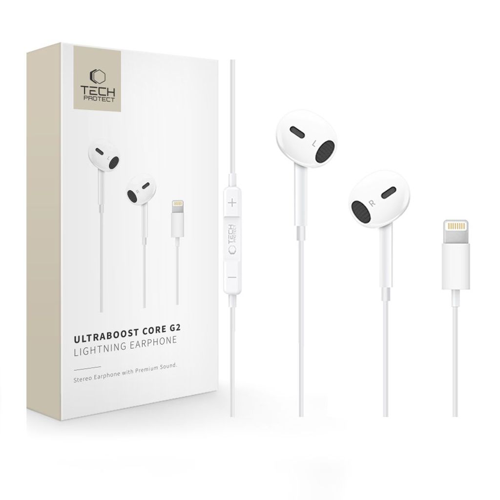 Tech-Protect Ultraboost Core G2 headphones Lightning - white
