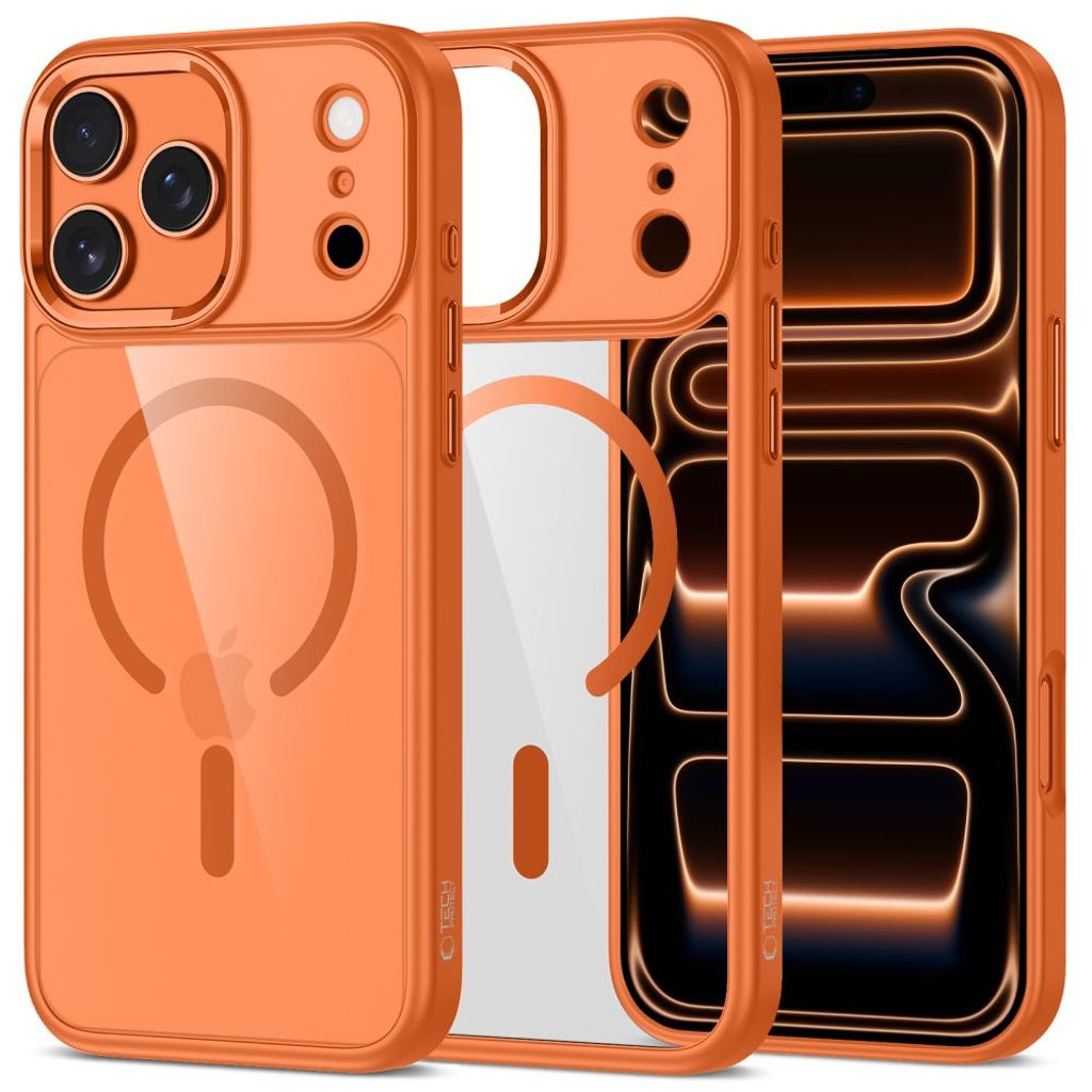 Tech-Protect MagMat MagSafe Case for iPhone 17 Pro - Transparent Orange — Tech-Protect