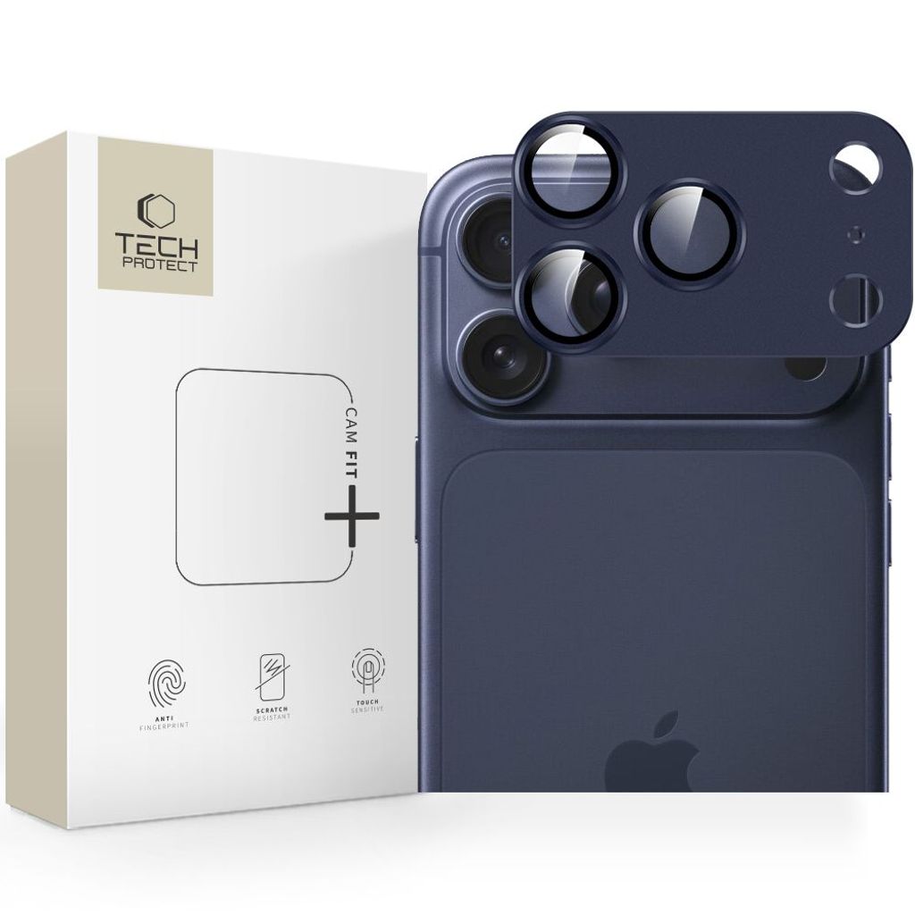 Tech-Protect Camfull Fit+ iPhone 17 Pro Lens Protector - Dark Blue — Tech-Protect