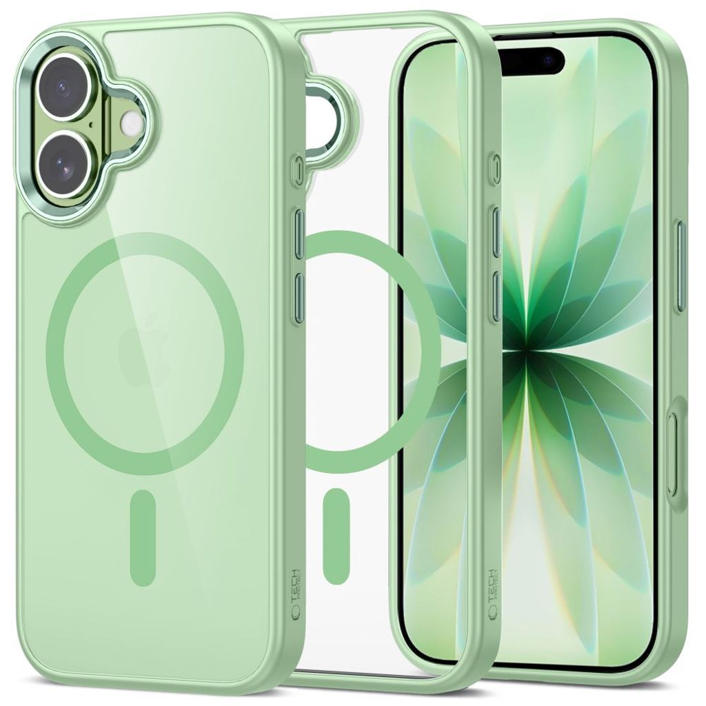 Tech-Protect MagMat MagSafe Case for iPhone 17 - Transparent Green — Tech-Protect