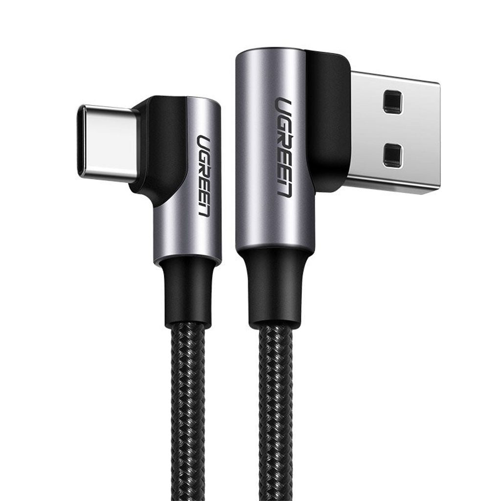 Ugreen Angled USB-A to USB-C Cable 3A, 1m - Grey — Ugreen
